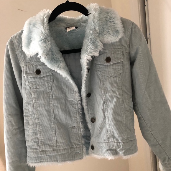 Fur Jean Jacket Light Blue - Picture 3 of 4